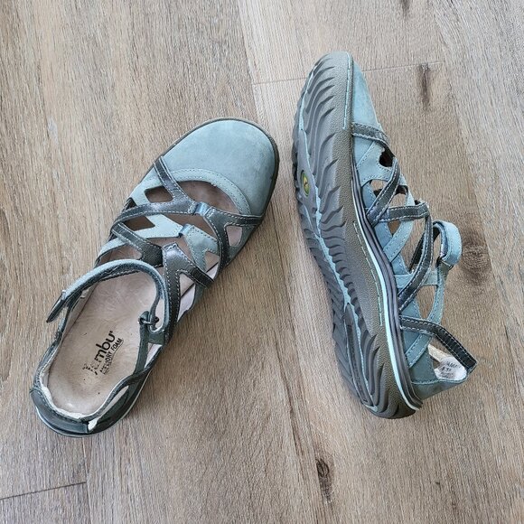 Jambu Tangerine Leather Strappy Walking Shoe Blue & Gray Size 8.5 - Picture 2 of 16